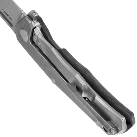 Nóż składany LionSteel Q4ttro Black G10/Titanium, Satin MagnaCut by Molletta (Q4 GBK)