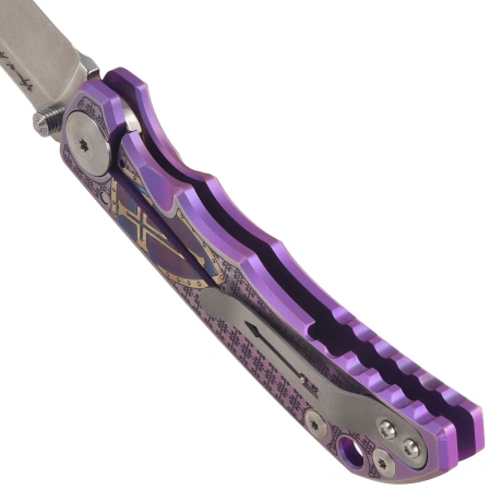 Spartan Blades Harsey Folder ''Templar Purple'' Titanium, Stonewashed MagnaCut by William W. Harsey (SF5TEMP)