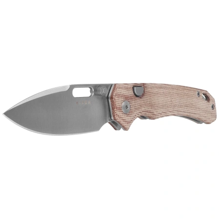 Nóż składany Kizer Outposter Brown Norplex UltreX Micarta, Satin Nitro-V (V3802BDA1)
