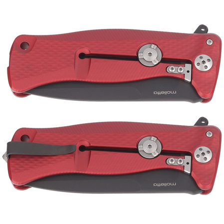 Nóż składany LionSteel SR11A Red Aluminium, Black Sleipner by Molletta (SR11A RB)