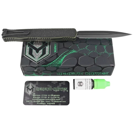 Heretic Knife Cleric II D/E OD Green Aluminum, Black DLC MagnaCut by Tony Marfione Jr.