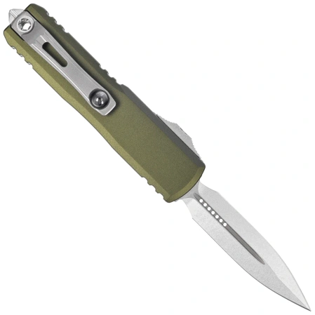 Nóż automatyczny OTF Microtech UTX-85 Gen IV D/E OD Green Aluminium, Stonewashed M390MK by Tony Marfione (12324-10OD)