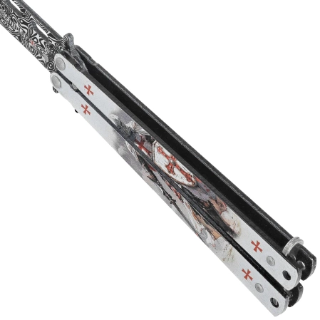 Martinez Albainox Balisong Knife White Templar 3D Design Steel, 3D Design 3Cr13Mov (02268)