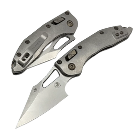 Nóż składany Microtech Marfione Select Stitch Mini Ram-Lok S/E Slab Side Titanium, Flamed/Bronzed HW, Double Vapor Blast M390MK by Borka Blades and Tony Marfione (169MRL-10MS4)