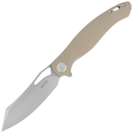Kubey Drake Knife Tan G10, Beadblasted AUS-10 by Maksim Tkachuk (KU239J)