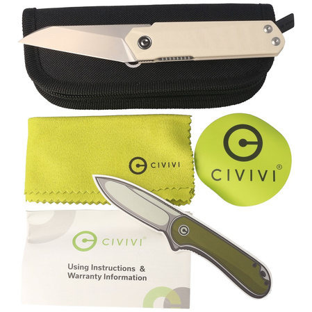 Nóż składany Civivi Ki-V Plus G10 Ivory, Silver Bead Blasted Nitro-V by Ostap Hel (C20005B-2)