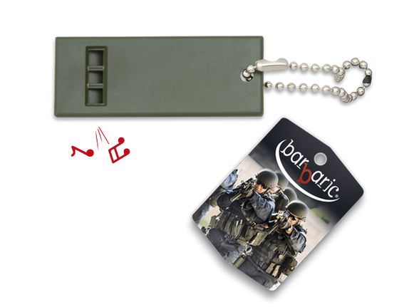 Gwizdek sygnalizacyjny Barbaric z łańcuszkiem Green ABS (39048)