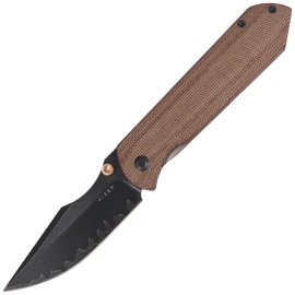 Nóż składany Kizer Harpoon Fold Gray Titanium / Brown Norplex UltreX Micarta, Acid Washed 3-layer Composite Steel by Maverick Customs (Ki4784A4)