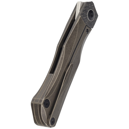 Nóż składany Bestech Thyra Bronze Stonewashed Titanium/Carbon Fiber, Horizontal Satin M390 by Kombou (BT2106B)