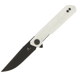 Bestechman Mini Dundee Knife White G10, Grey PVD D2 by Ostap Hel (BMK03H)