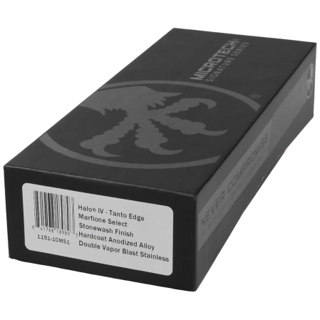 Microtech Halo Gen IV T/E Marfione Select OTF Knife Black Aluminum, Stonewashed M390MK by Tony Marfione (1151-10MS1)