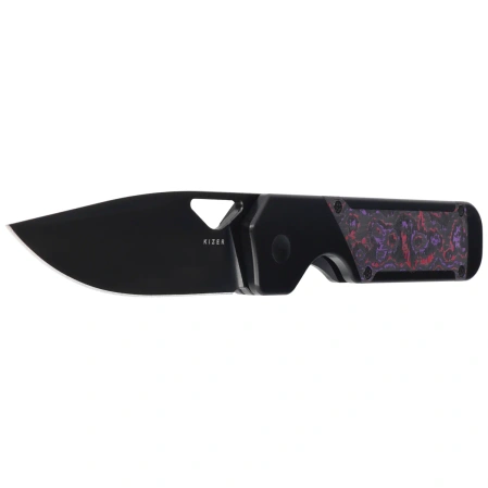 Nóż składany Kizer Militaw Black Titanium / Purple Haze Fat Carbon, Black DLC S45VN by Jonathan Styles (Ki3634A2)