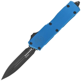 Microtech Scarab II Gen III Executive D/E OTF Knife Blue Aluminum, Black M390MK by Tony Marfione (1175-1BL)