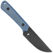 Kubey Knife Thorn Blue Micarta, Blackwashed 14C28N by Scott Halpern (KU413D)
