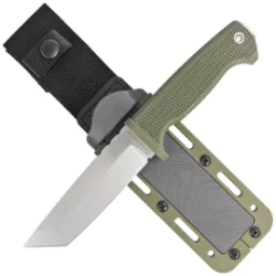 Demko FreeReign Tanto Knife OD Green Rubberized, Satin AUS10A by Andrew Demko (FR-10A-TOD)