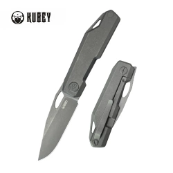 Kubey Verijero Knife Darkblasted Titanium, Darkwashed 14C28N by George Ovchinnikov (KB340E)