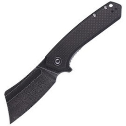 CIVIVI Knife Mini Bullmastiff Twill Carbon Fiber / Black G10, Black Damascus (C2004DS-1)