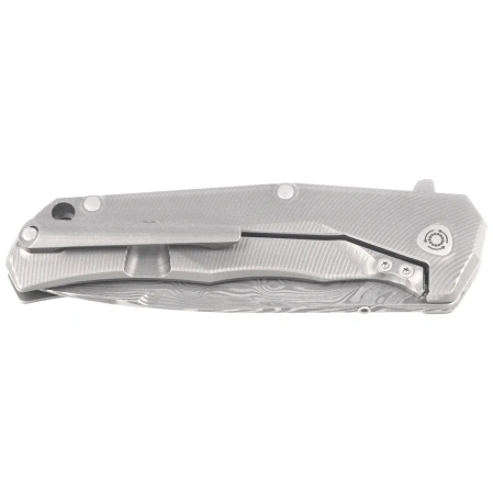 LionSteel T.R.E. Knife Gray Titanium, Thor Damasteel Damascus by Molletta (TRE DT GY)
