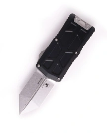 Nóż automatyczny OTF Microtech Exocet II Spartan Black Aluminium, Stonewashed M390MK by Tony Marfione (1155-10)