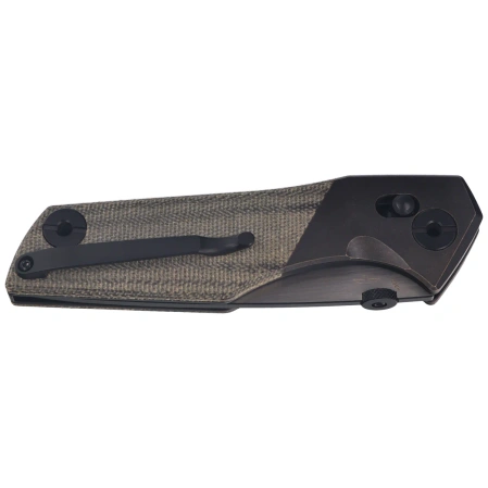 Bestech Cetus Knife Black Bronze Titanium / Black Canvas Micarta, Black PVD / Satin M390 by Poltergeist Works (BT2304A)