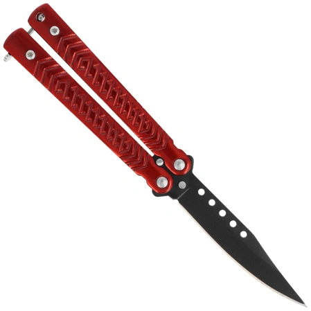 Nóż składany motylek Martinez Albainox Balisong Steel-Bright Red, Bright Black 3Cr13Mov (02226)