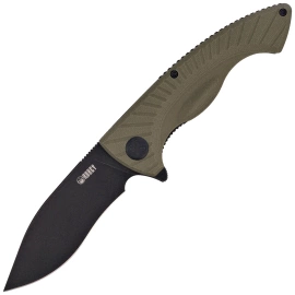 Kubey Timberwolf KU208J Knife Green G10, Blackwashed 14C28N