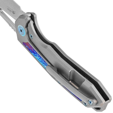 Kubey KB Vagrant Knife Gray Titanium/Timascus, Beadblasted CPM S35VN by Maksim Tkachuk (KB284H)