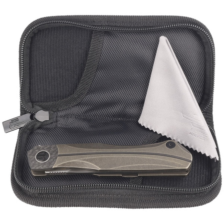 Nóż składany Bestech Thyra Bronze Stonewashed Titanium/Carbon Fiber, Horizontal Satin M390 by Kombou (BT2106B)