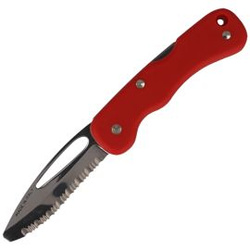 Nóż ratowniczy MAC 697 Rescue Red FRN, Mirror W 1.4034