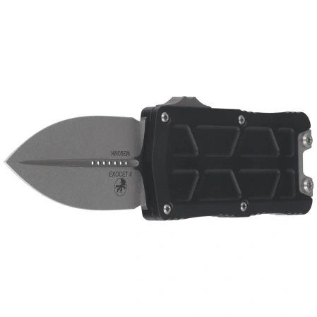 Nóż automatyczny OTF Microtech Exocet II D/E Black Aluminium, Stonewashed M390MK by Tony Marfione (1157-10)