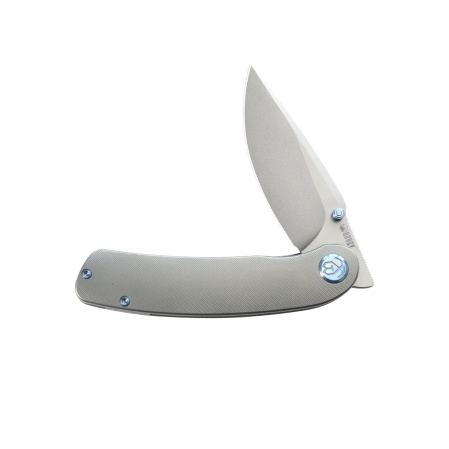 Kubey Momentum Knife Grey Titanium, Beadblasted M390 by Sherif Manganas (KB386A)