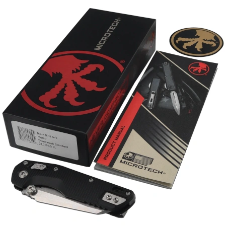 Nóż składany Microtech MSI Mini S/E Black Fluted Aluminium, Stonewashed M390MK by Tony Marfione (210M-10FL)