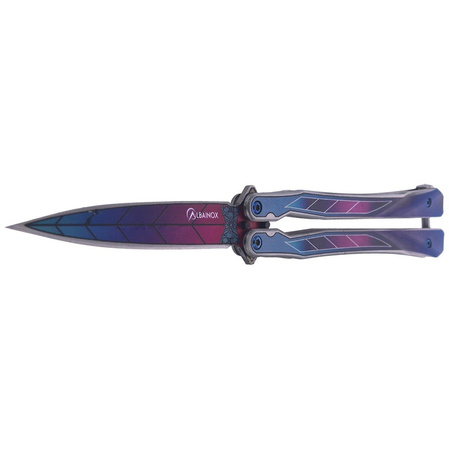 Nóż motylek Martinez Albainox Balisong ColorFul, RainBlue Finish (02148)