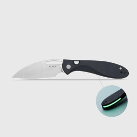 Kizer Masu Knife Blue Canyon Richlite, Yellow-Green GID Backspacer, Satin 14C28N by Caleb Waldman (V3697A1)