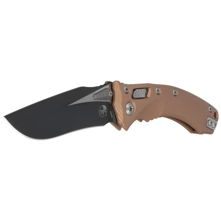 Nóż składany Microtech Amphibian Ram-Lok S/E Fluted Brown Aluminium, Black M390MK by Tony Marfione (137RL-1FLBN)