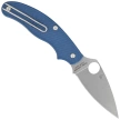 Spyderco UK Penknife Blue FRN, Satin Plain CPM SPY27 by Sal Glesser Knife (C94PCBL)