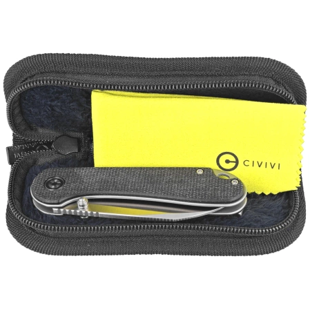 Civivi Knife Elementum Wharncliffe Black Canvas Micarta, Satin Nitro-V (C18062AF-3)