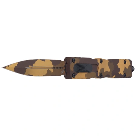 Microtech Dirac Delta D/E Signature OTF Knife Gold Camo Aluminum, Gold Camo M390MK by Tony Marfione (227-1 GCS-Z4)