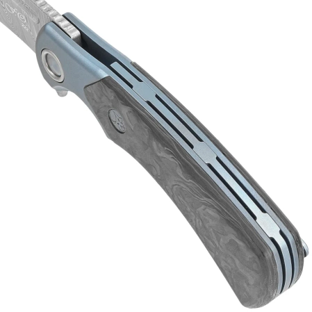 Nóż składany Fox 40th Anniversary Knife Marble Carbon Fiber, Damasteel DS93X Gysinge knife (FX-F2017 D)