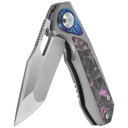Nóż składany Remette RT-Saker Falcon Gray Titanium / Carbon Fiber, Manual Fine Grinding S45VN (ASTP-3)