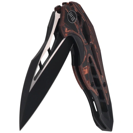 WeKnife Arrakis LE Black Titanium / Copper Foil Carbon Fiber, Black Stonewashed / Satin Vanax by Elijah Isham (906CF-E)