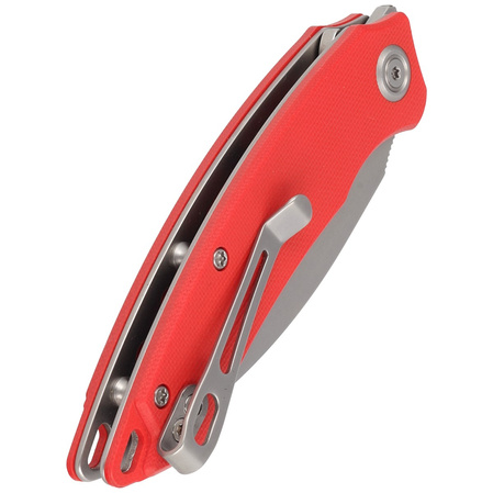 Nóż składany Kubey Knife Leaf Red G10, Bead Blasted AUS-10 by Tiguass (KU333F)