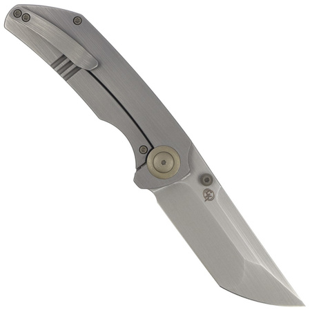 WE Knife Thug XL Gray Titanium, Gray Hand Rubbed CPM 20CV by Matthew Christensen (WE20028D-1)