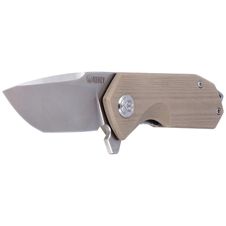 Kubey Knife Campe, Khaki G10, Bead Blasted D2 (KU203G)