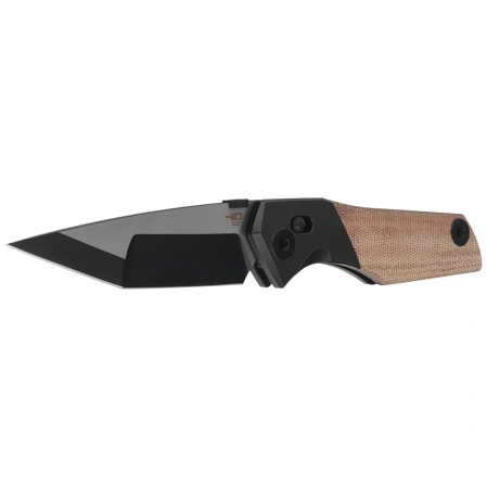 Nóż składany Bestech Cetus Bronze Black Titanium / Natural Canvas Micarta, Black PVD / Satin M390 by Poltergeistworks (BT2304B)