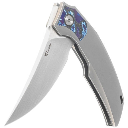 Nóż składany Reate Velocity Gray Titanium/Zircuti, Hand Satin Elmax by Tashi Bharucha