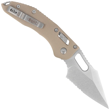 Nóż składany Microtech Stitch-M Ram-Lok S/E Tan Fluted G10, Stonewashed P/S M390MK by Borka Blades and Tony Marfione (169RL-11FLGTTA)