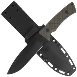 Spartan Blades Damysus Green Canvas Micarta, Black Powder 1095 Cro-Van by Curtis Iovito (SBSL003BKGR)