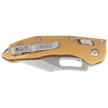 Microtech Stitch Ram-Lok S/E Knife Tan Fluted Aluminum, Stonewashed P/S M390MK by Borka Blades and Tony Marfione (169RL-11FLTA)