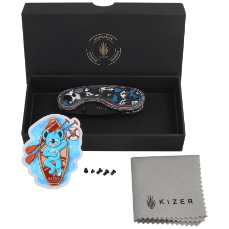 Nóż składany Kizer Microbe Nebula Fat Carbon, Matt DLC Ultra M390 by Maksim Epifantsev (Ki2742A2)